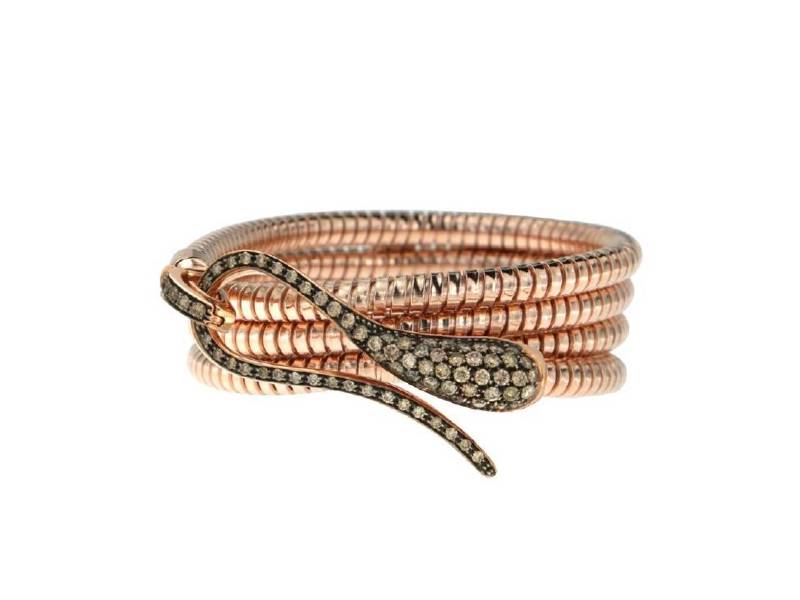 ROSE GOLD AND BROWN DIAMONDS TUBOGAS BRACELET DADA ARRIGONI ELIKA DEK05BRRNDW